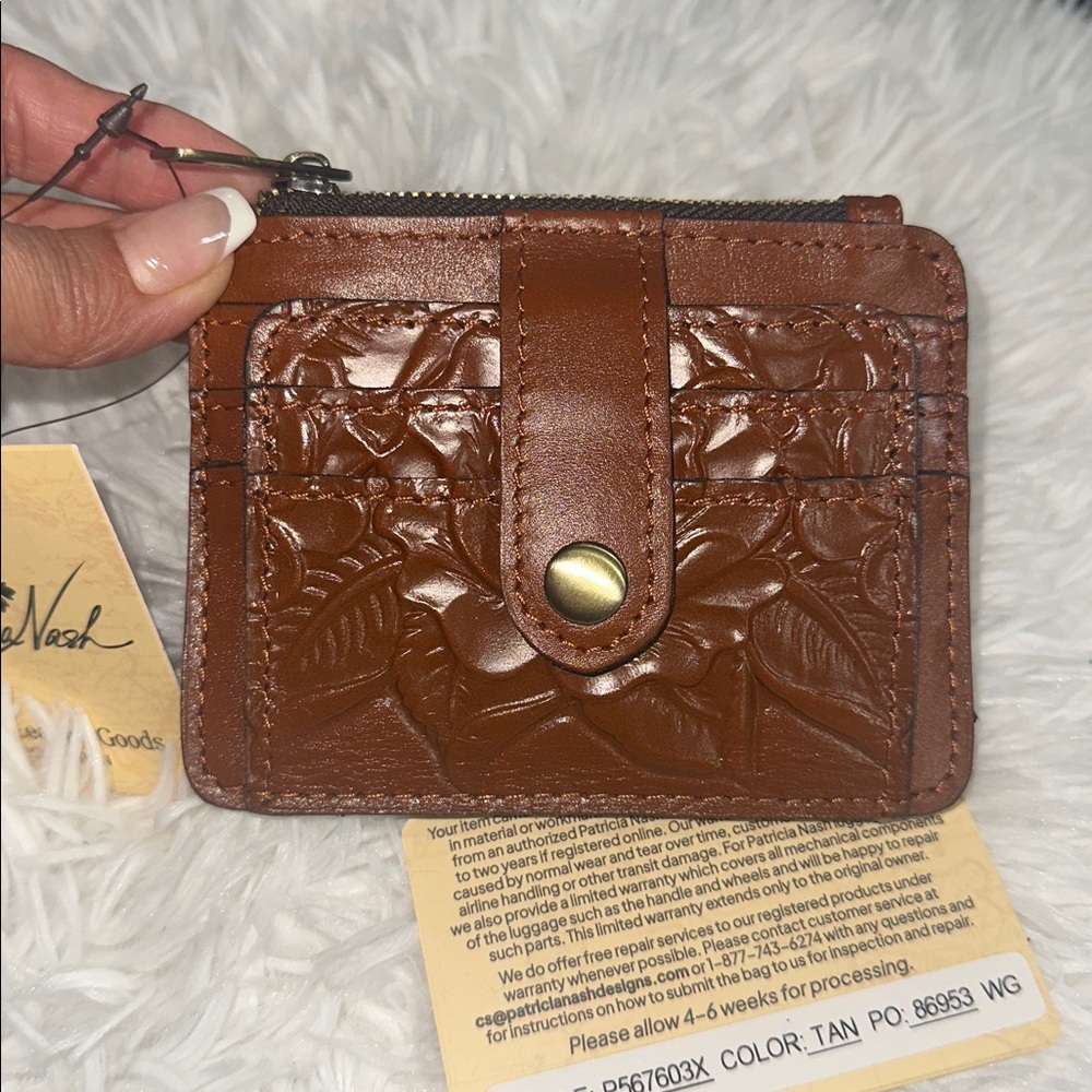 PATRICIA NASH The Cassis ID Case STYLE #P567603X Zippered 9 credit card slots. - Picture 2 of 9